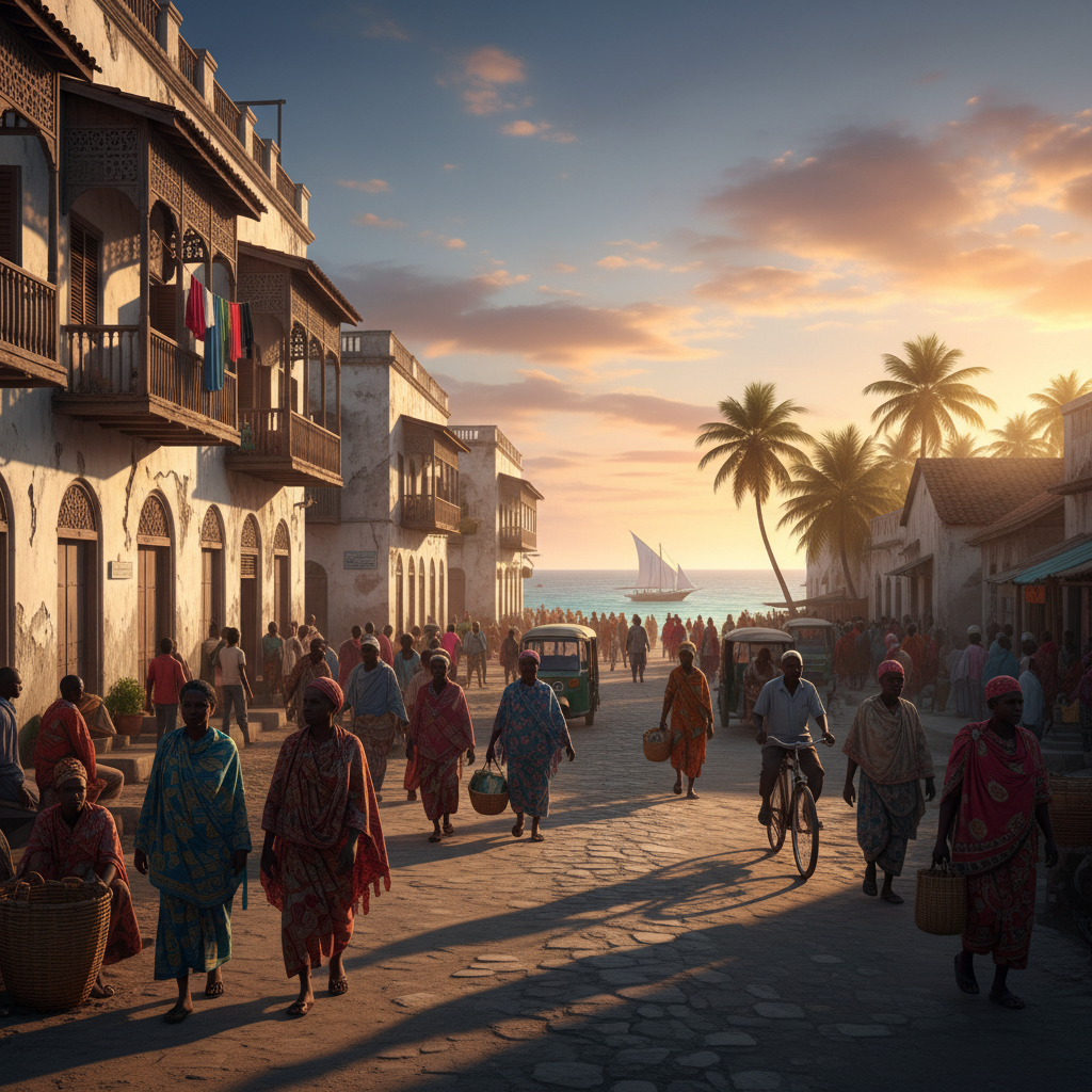 Zanzibar Central/South cities, street scene, horizontal photo