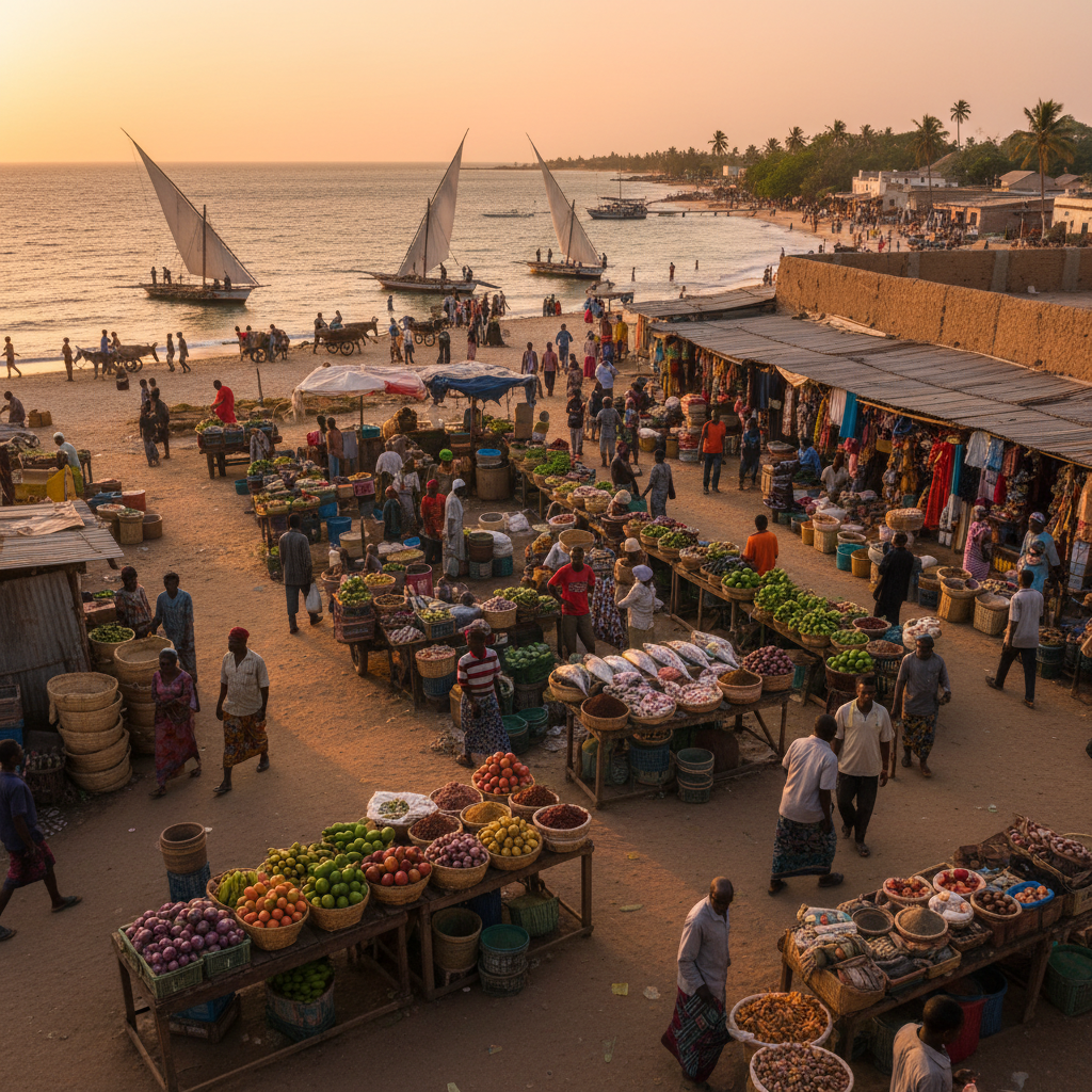 Zanzibar Central/South economy, market, trade, horizontal photo