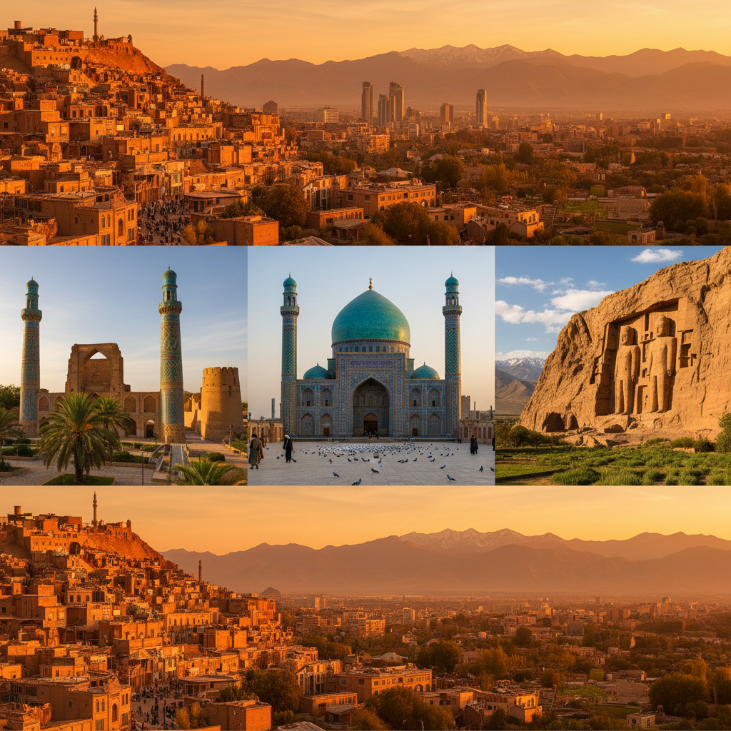 Kabul Herat Mazar-i-Sharif Bamyan Afghanistan travel collage
