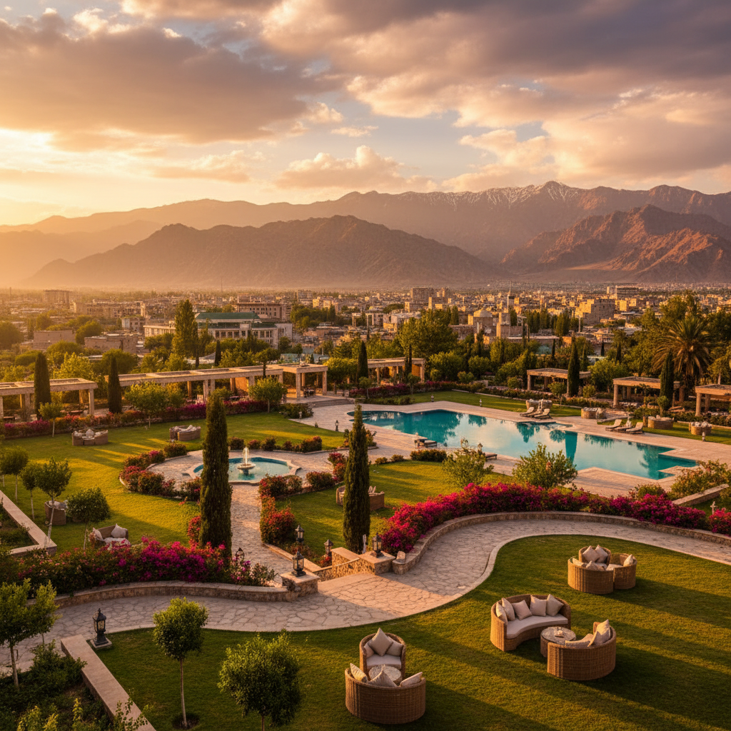 Kabul Serena Hotel luxury garden mountain view