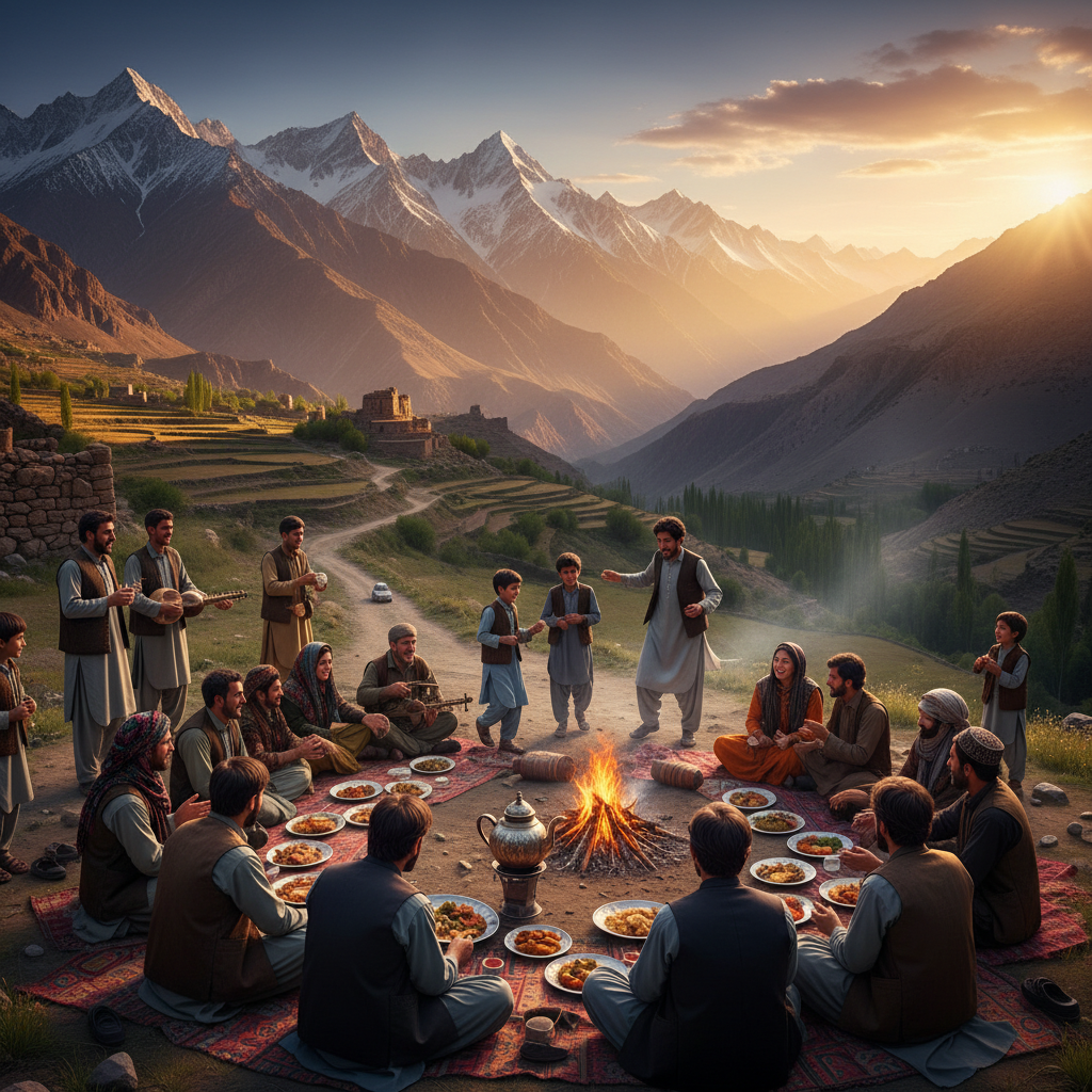 Afghanistan diverse people social gathering connection mountains