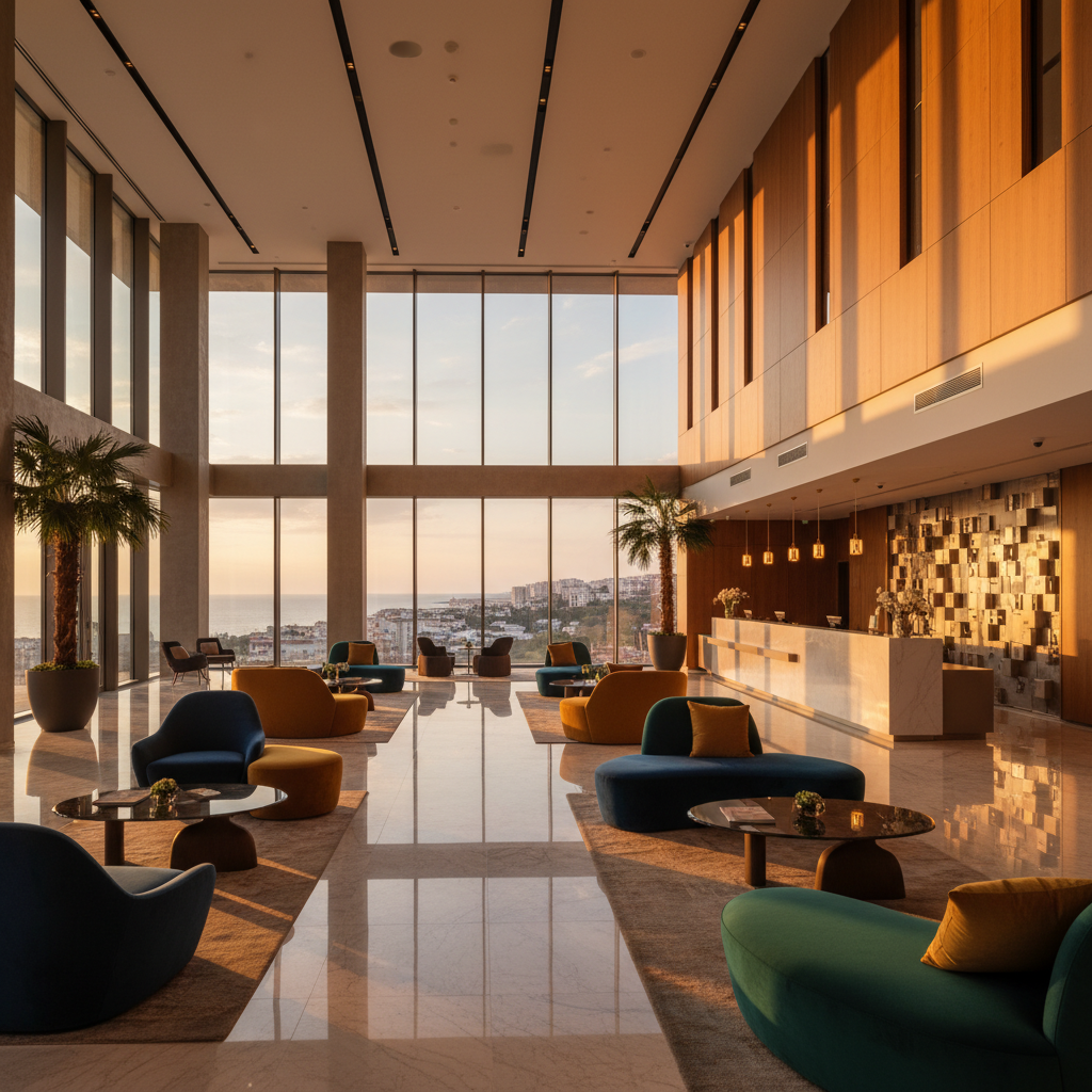 Modern hotel lobby Albania horizontal