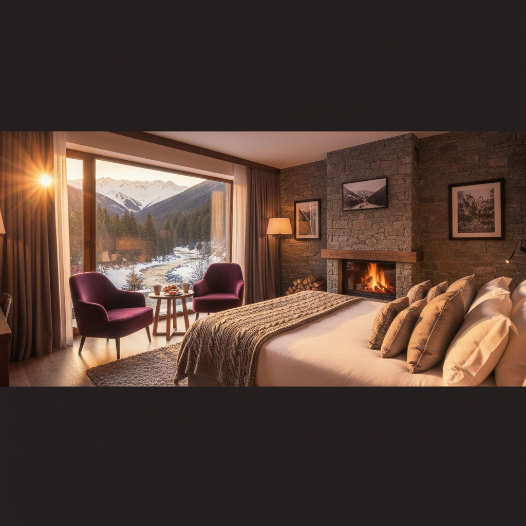 Andorra mountain hotel cozy room horizontal