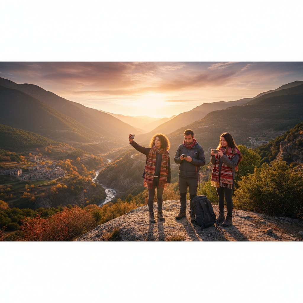 Andorra people using smartphones outdoors horizontal