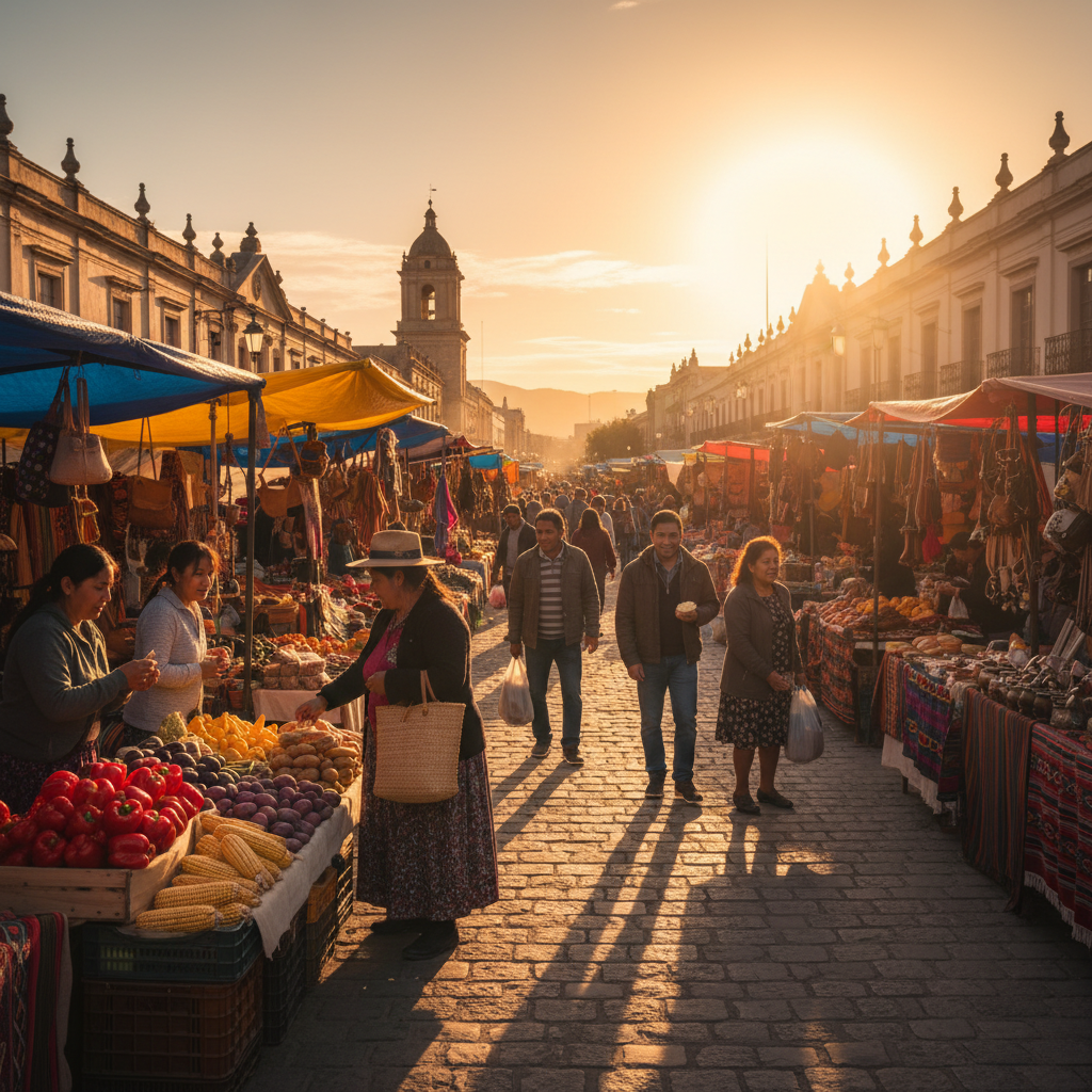 Street market shopping in Argentina horizontal