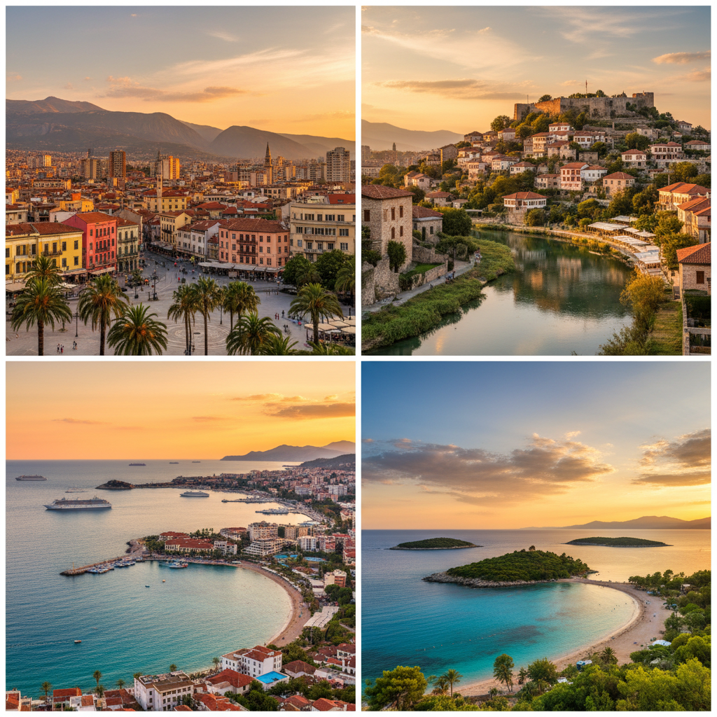 Albania Tirana Berat Saranda Ksamil travel destination collage
