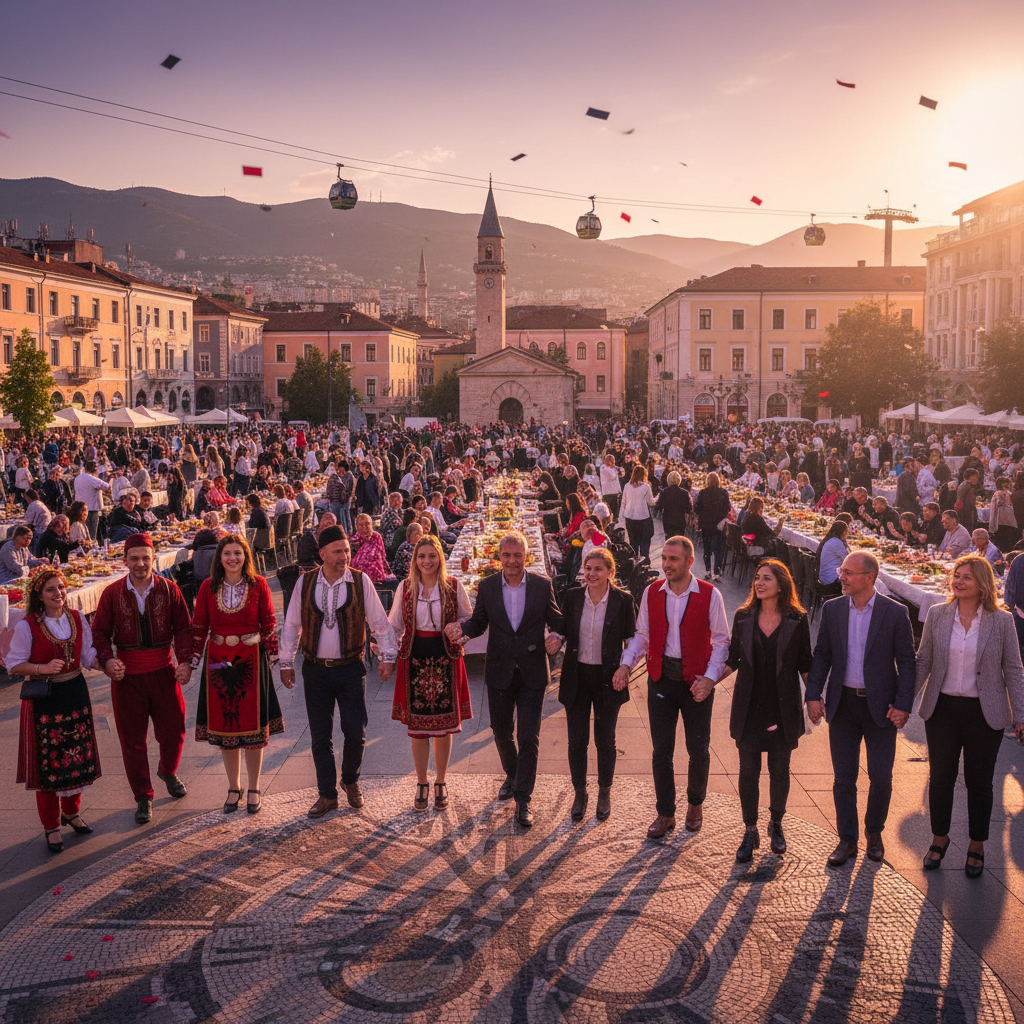 Albania diverse people social gathering Tirana connection community