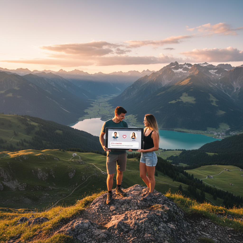 Austria online dating app interface horizontal