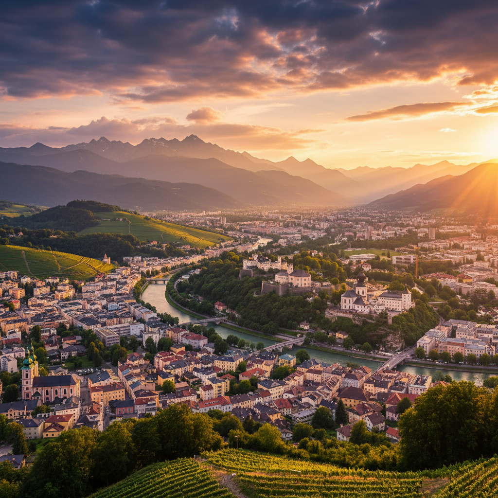 Austria overview cityscape horizontal