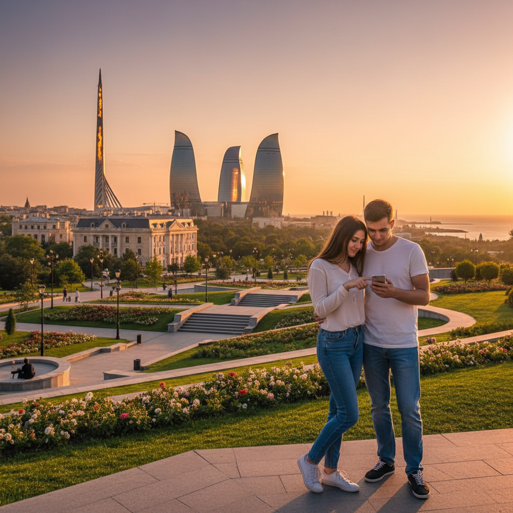 Couple browsing dating app on phone