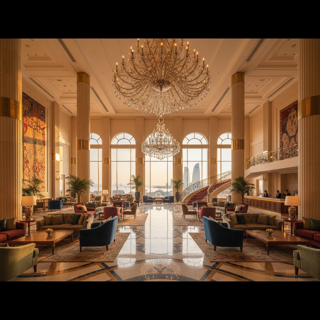 Luxury hotel lobby in Baku