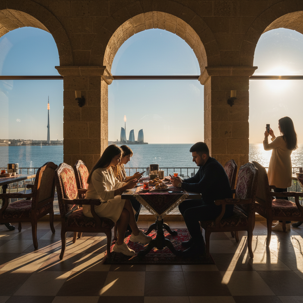 Young adults using smartphones outdoors