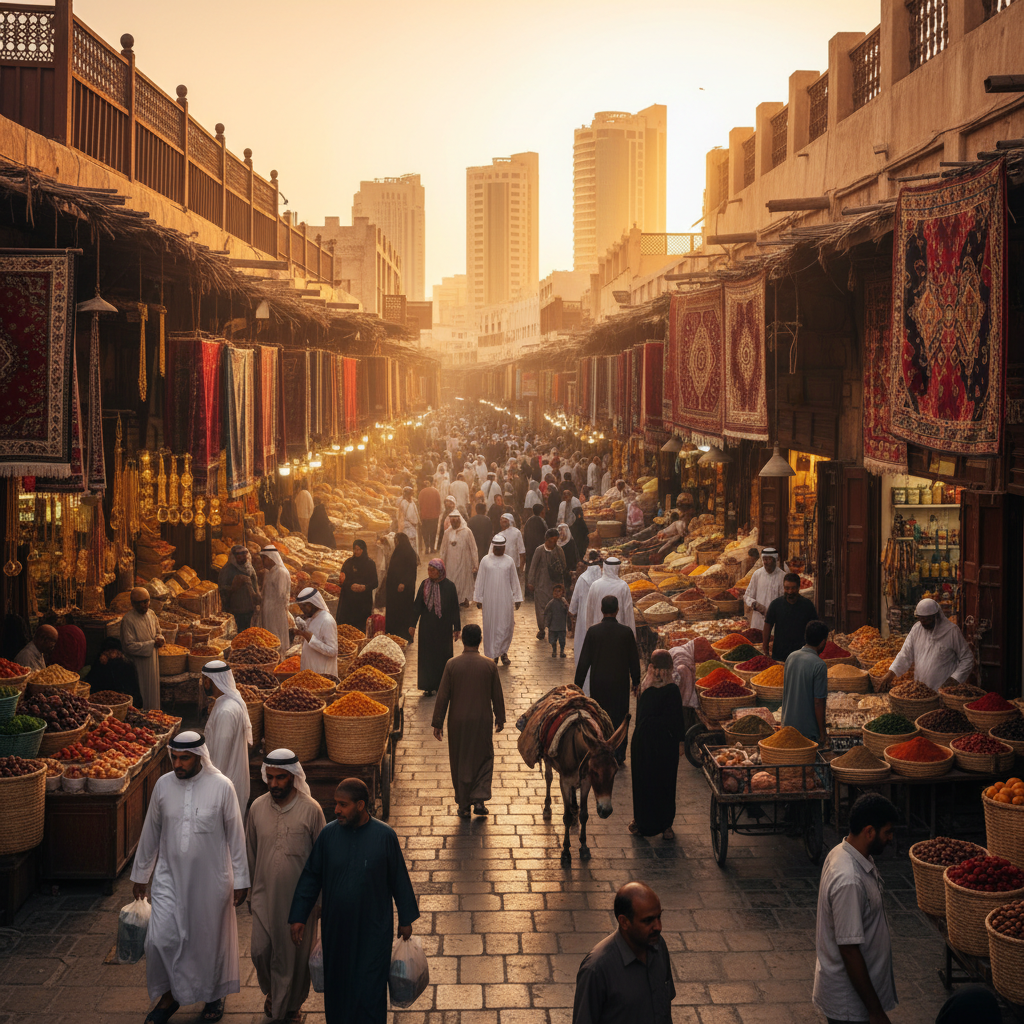 Bahrain economy and modern business district buildings