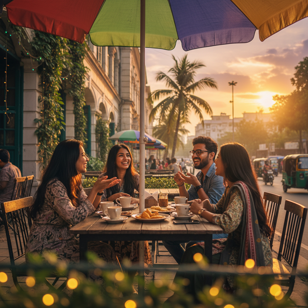 young adults cafe meeting Bangladesh horizontal