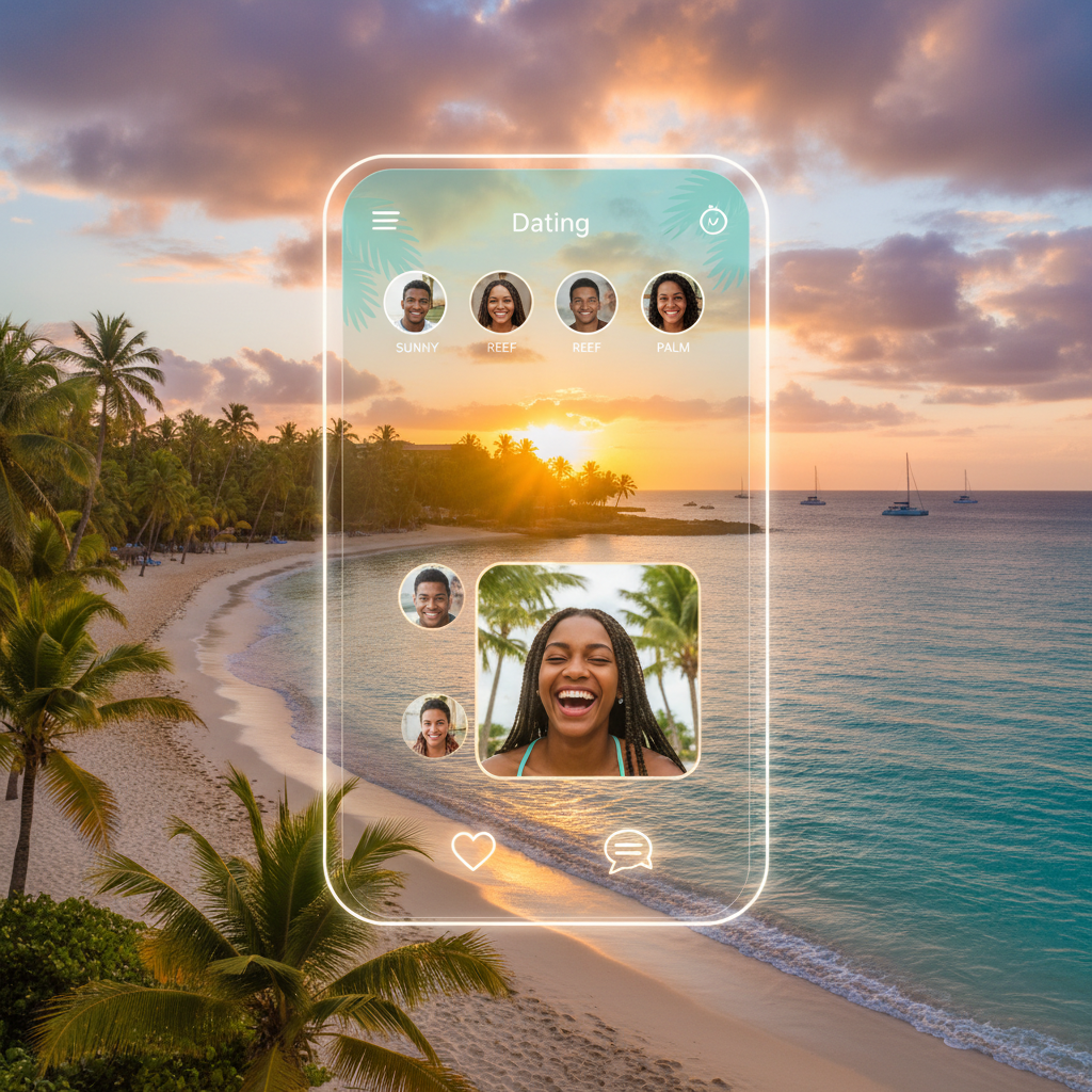 Couple watching sunset Barbados west coast beach romantic evening
