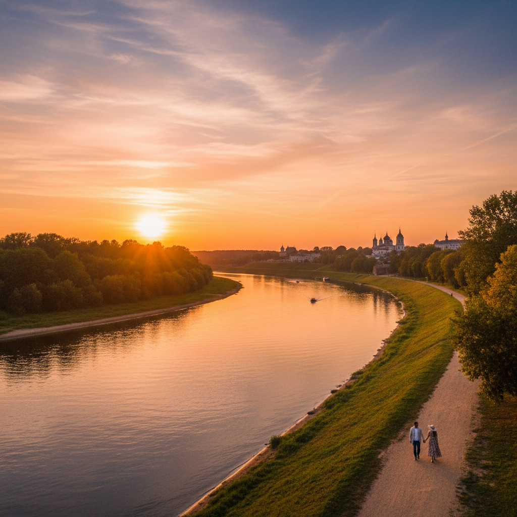 Mir Castle Belarus medieval fortress lake reflection sunset golden hour