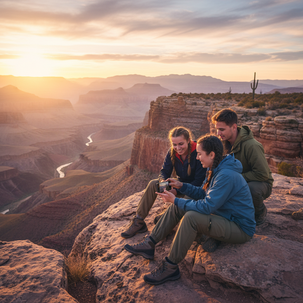 young adults watching short-form video on phone, horizontal