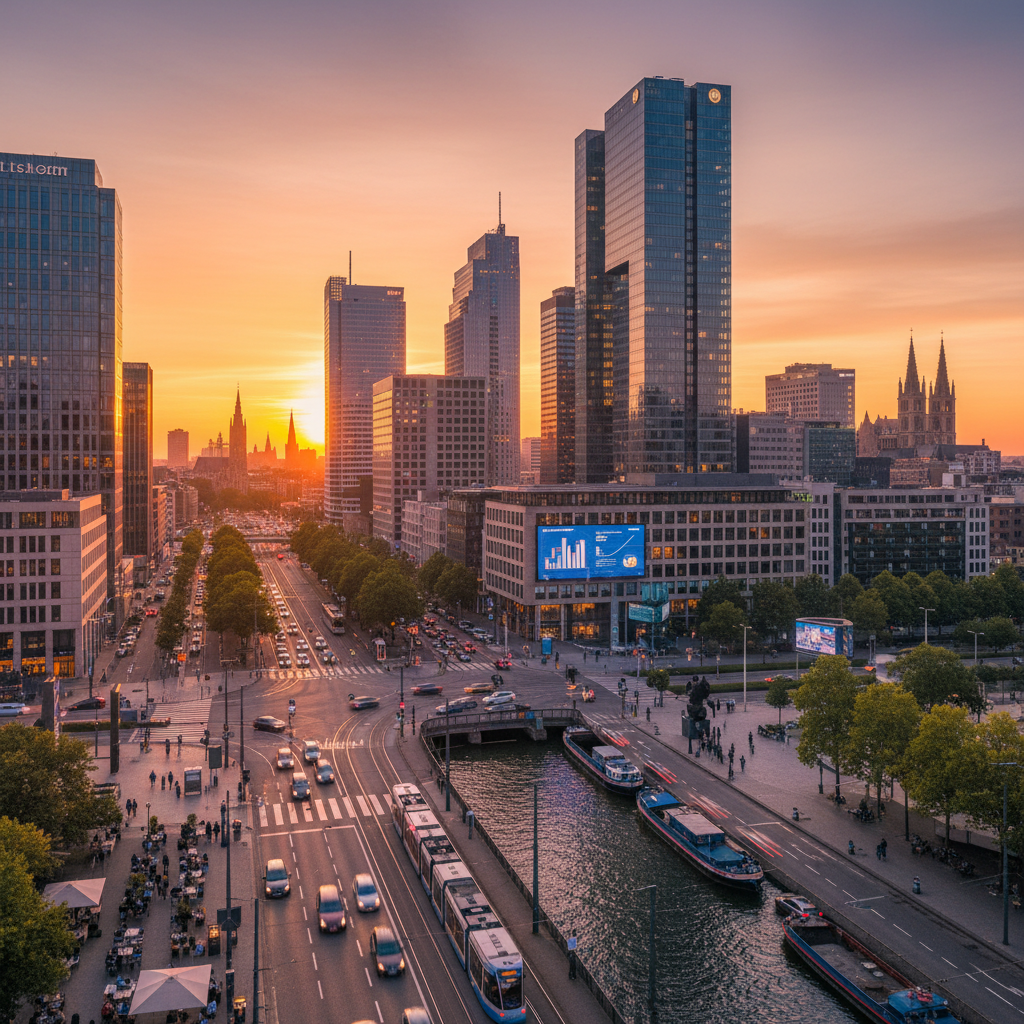 Belgian business district economic activity horizontal