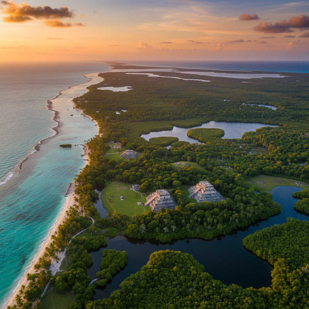 Belize Great Blue Hole aerial Caribbean turquoise water coral reef