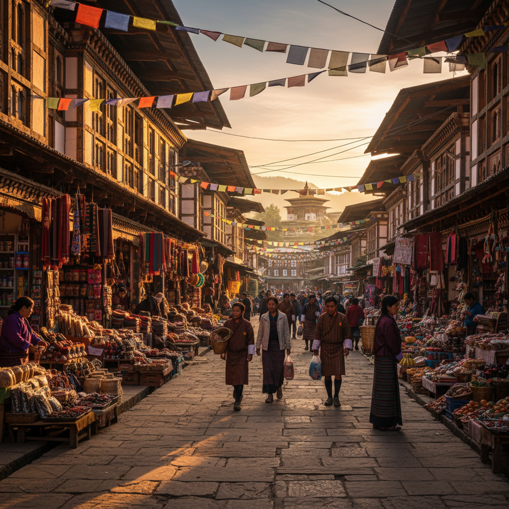 Bhutan traditional crafts market horizontal