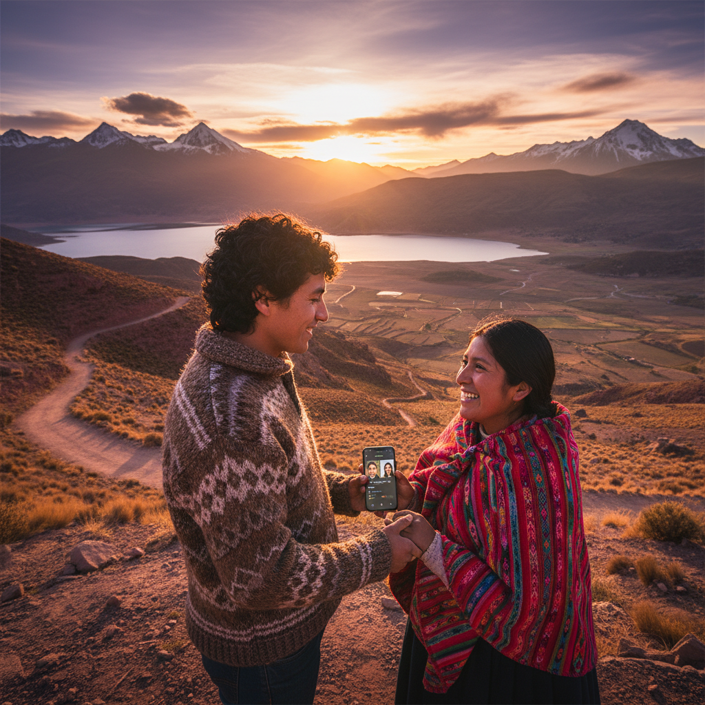 couple meeting online dating app Bolivia horizontal