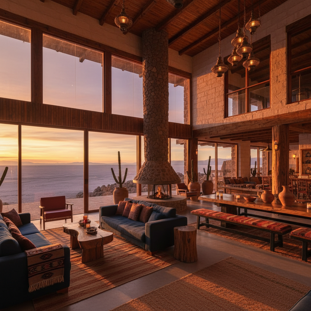 boutique hotel lobby Uyuni Bolivia horizontal