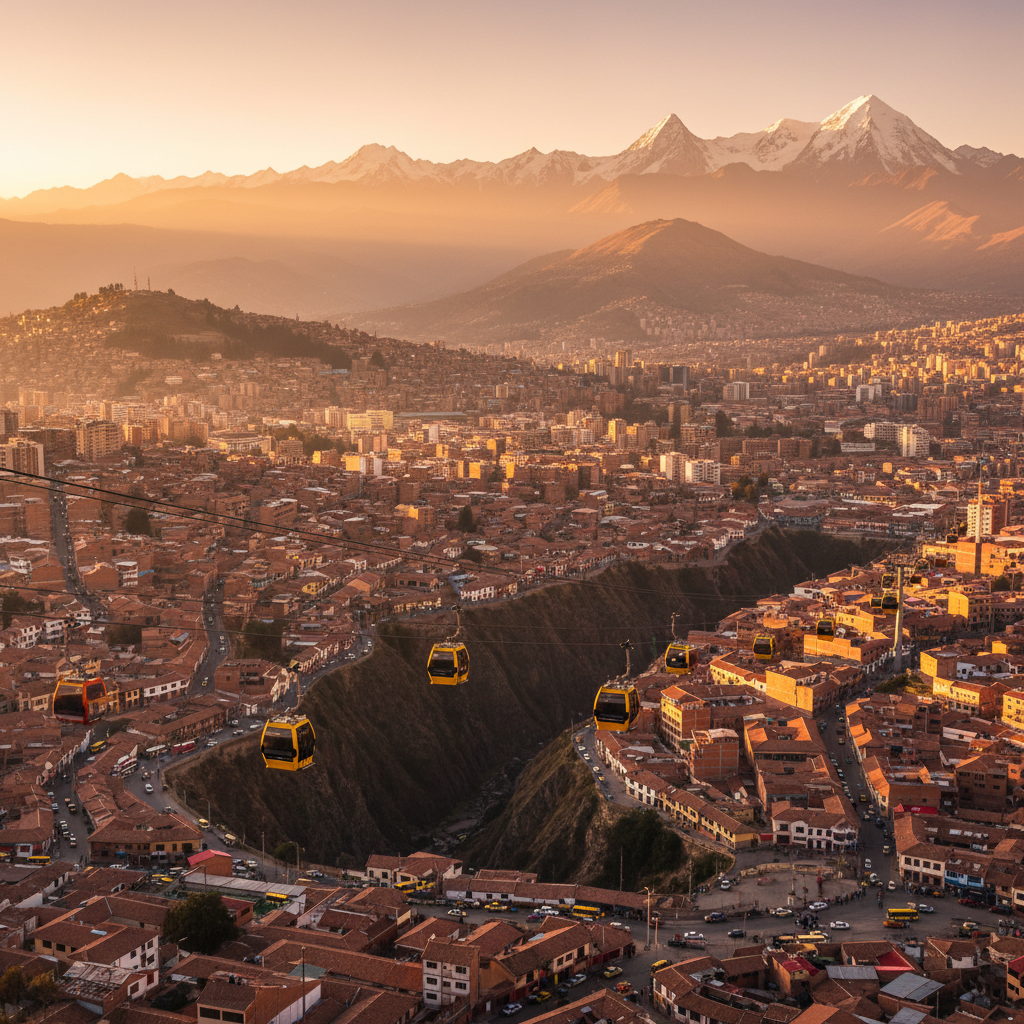 overview of La Paz streets Bolivia horizontal