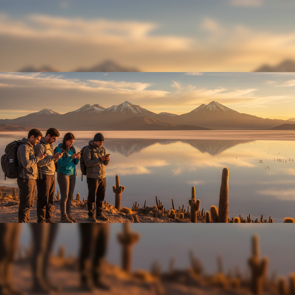 young adults using smartphones Bolivia horizontal
