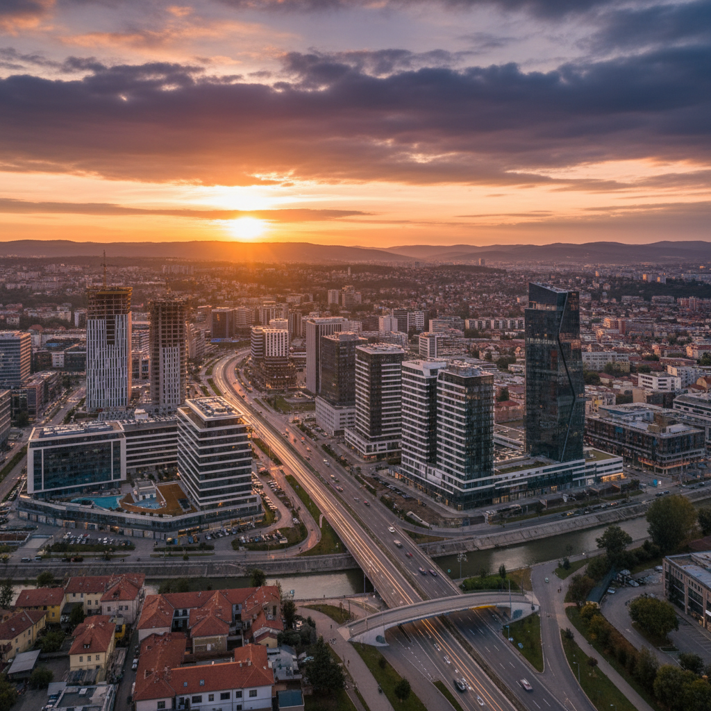 Modern office buildings and city development Bosnia and Herzegovina
