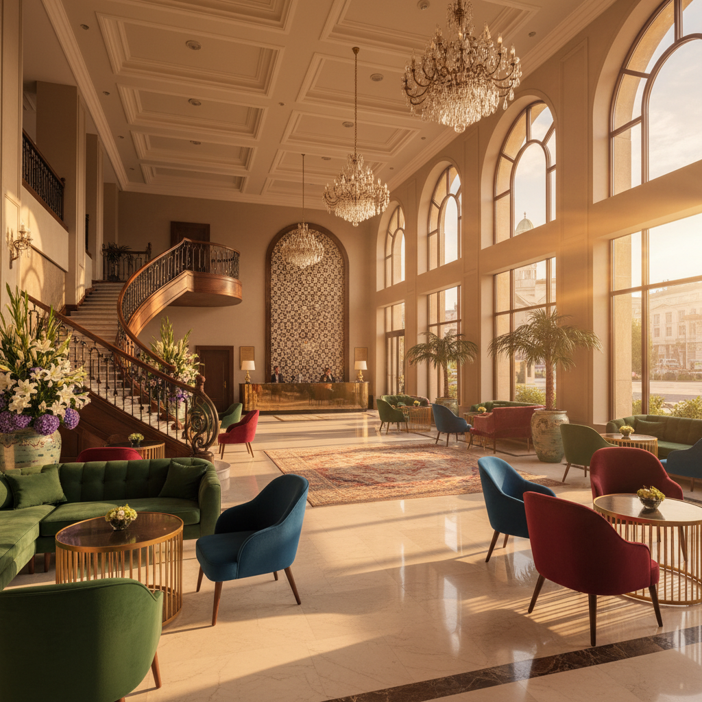 Kempinski Hotel Sarajevo Bosnia luxury modern lobby interior elegant