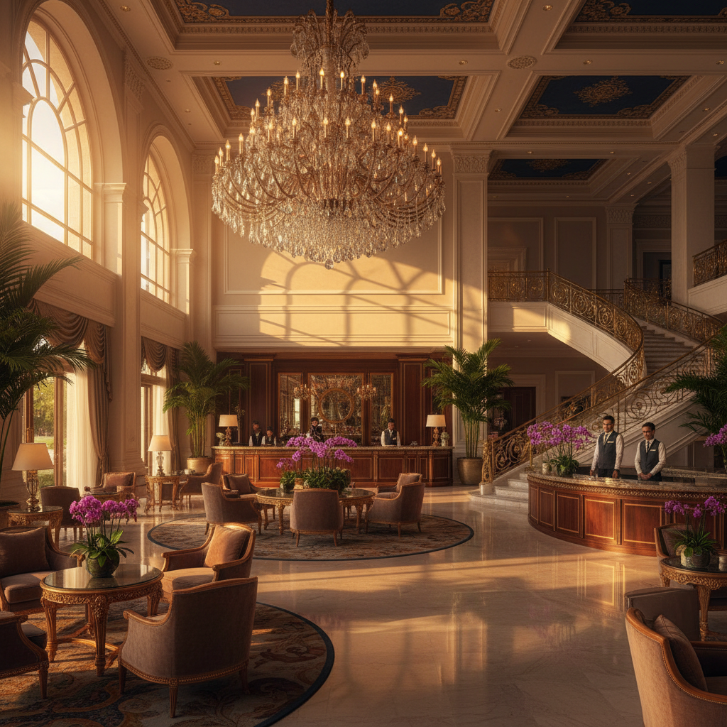 Brunei luxury hotel interior lobby horizontal