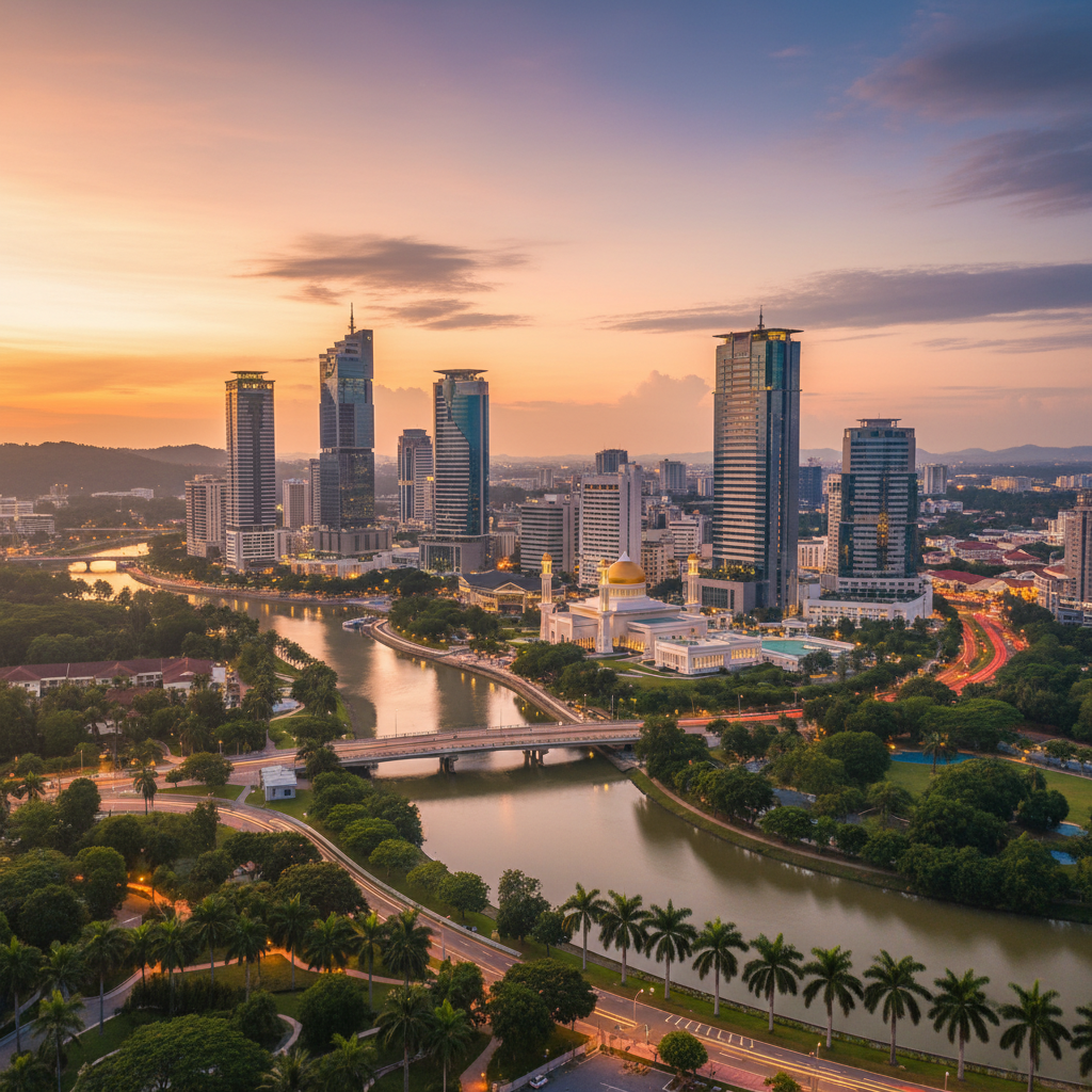Brunei cityscape overview modern architecture horizontal