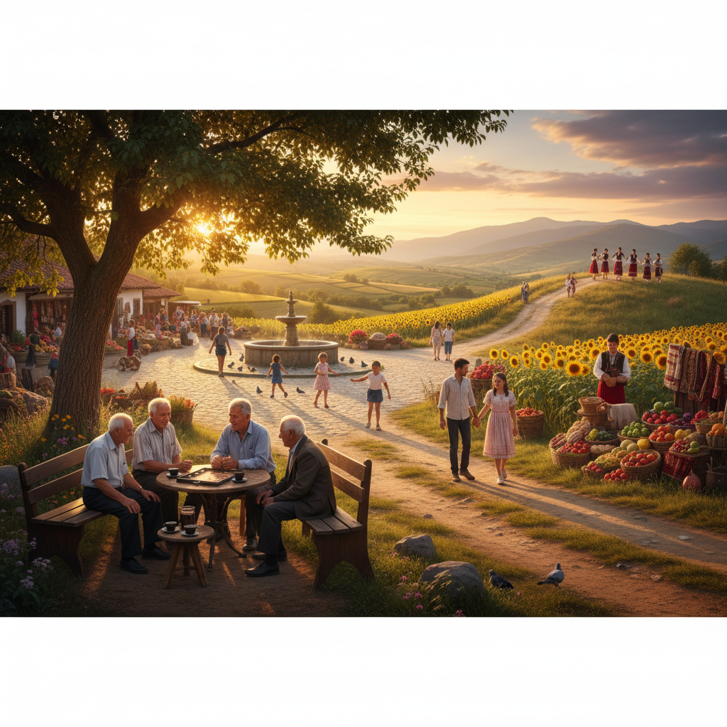 overview of Bulgarian life and social interaction, horizontal