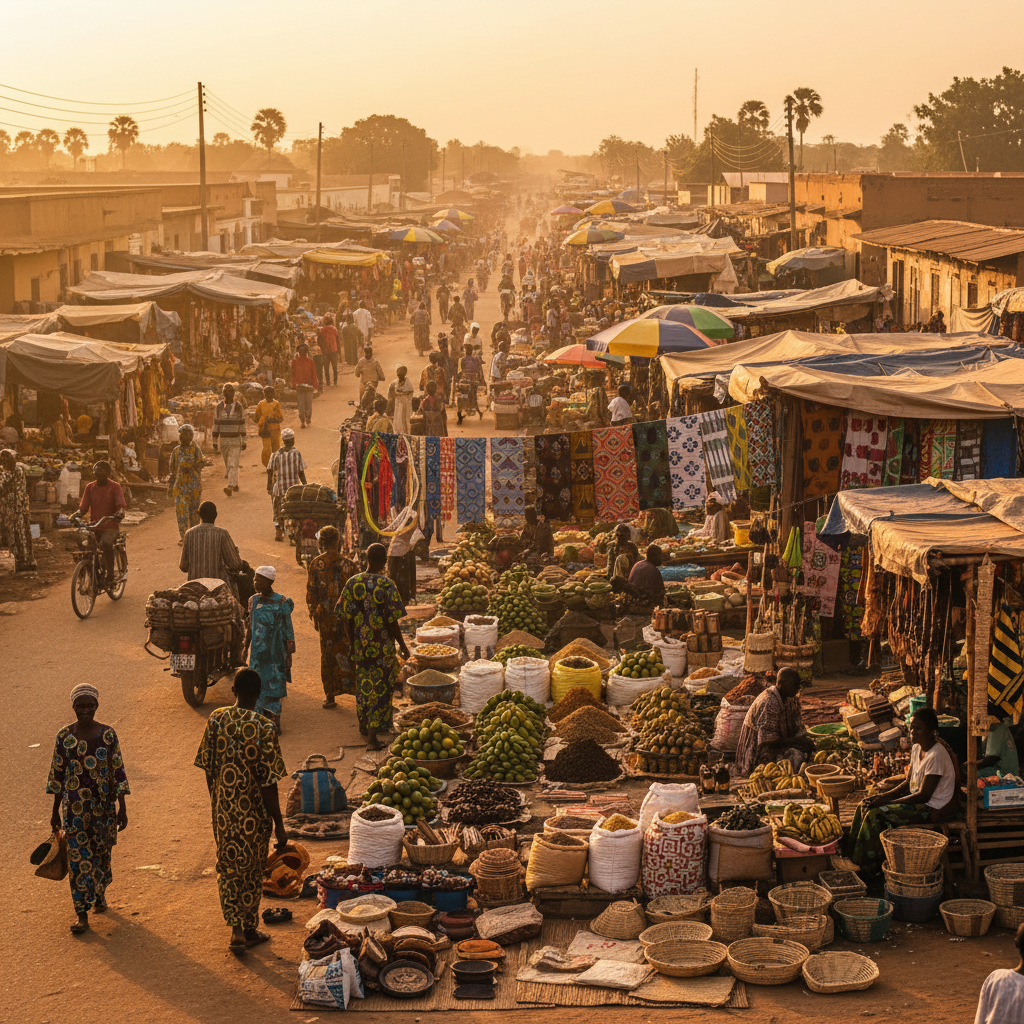 Burkina Faso economy street market horizontal