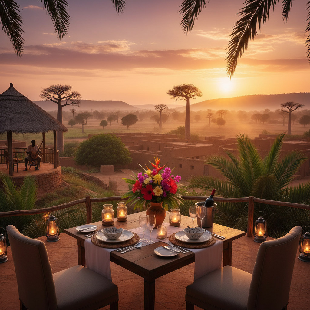 Romantic dinner setting in Bobo-Dioulasso horizontal