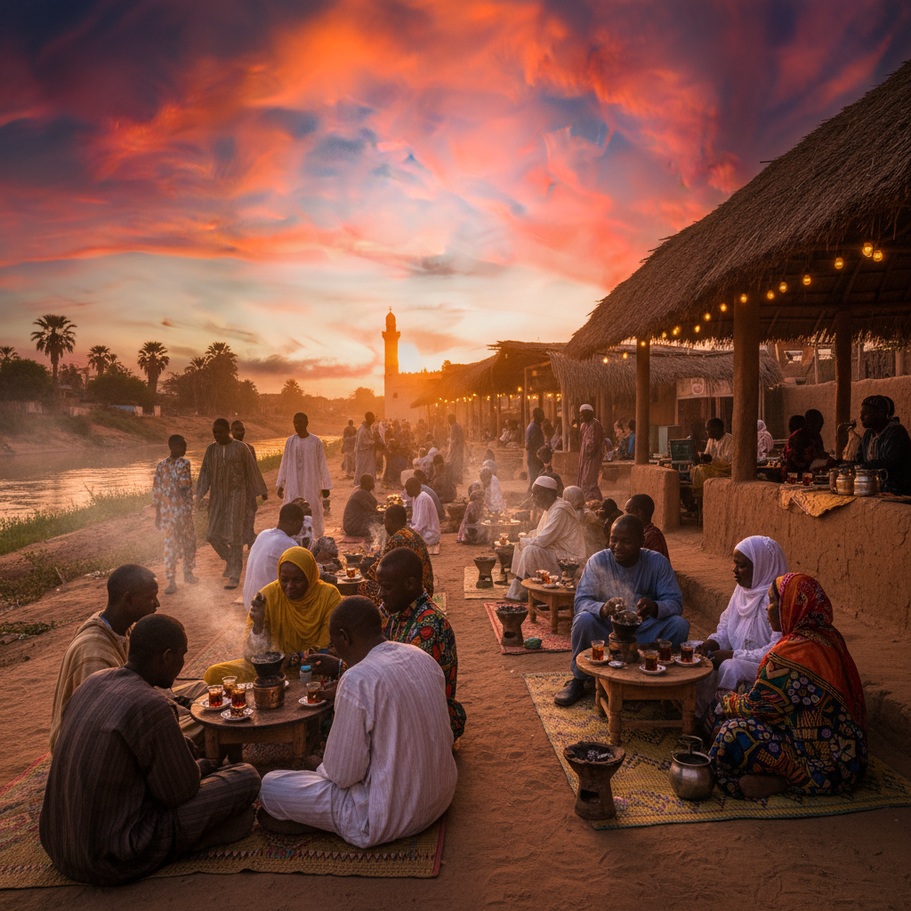 N'Djamena tea house cafe evening social gathering