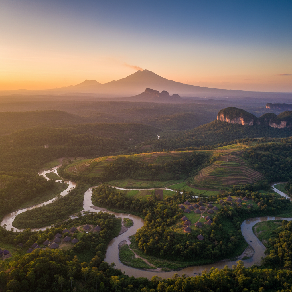 overview of Douala street life Cameroon horizontal