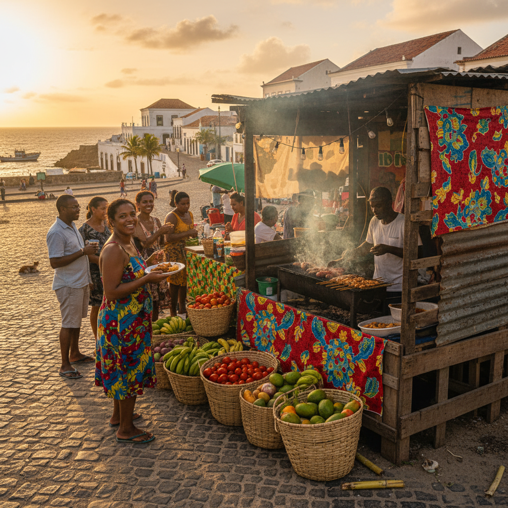 Cape Verdean street food stall