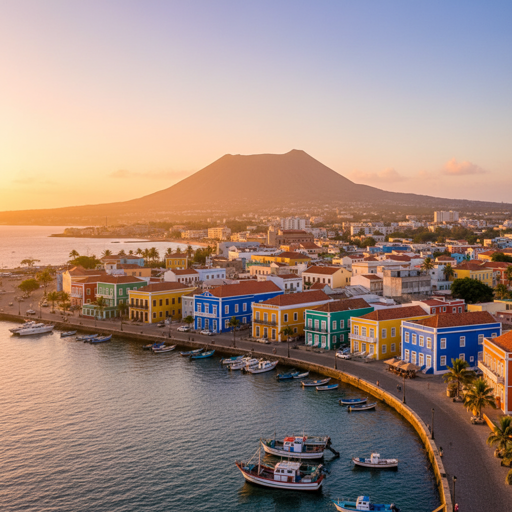 Mindelo colorful buildings