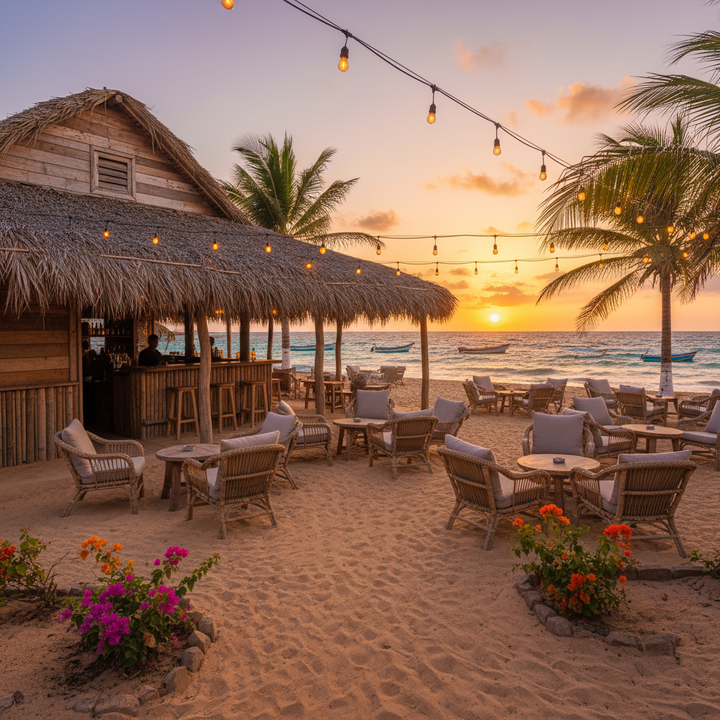 Beachfront cafe in Cape Verde