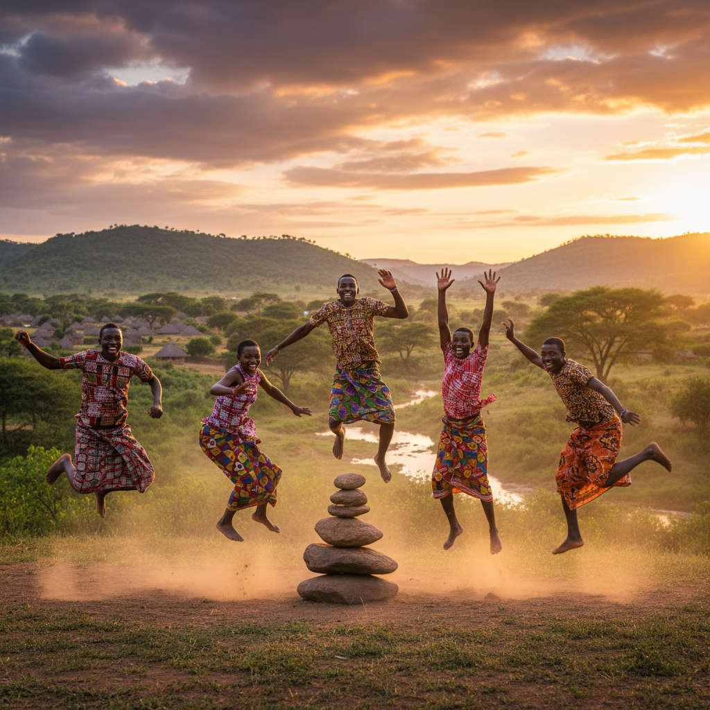 Central African Republic trending viral challenge, dynamic pose, outdoor, energetic