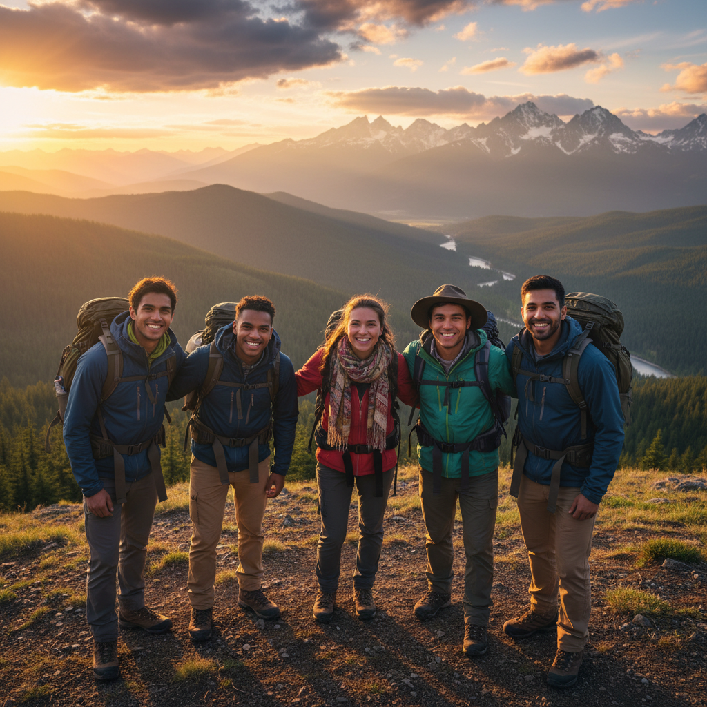 Group of diverse young people joining hands in celebration in Colombia, unity, horizontal photo