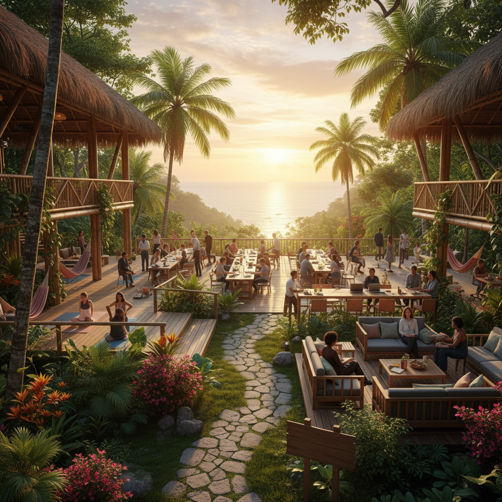 coworking space with diverse people in Costa Rica