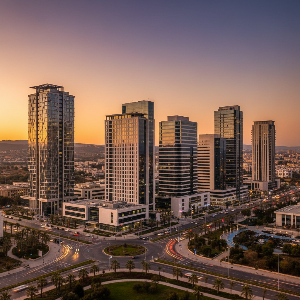 Cyprus economy modern office buildings horizontal