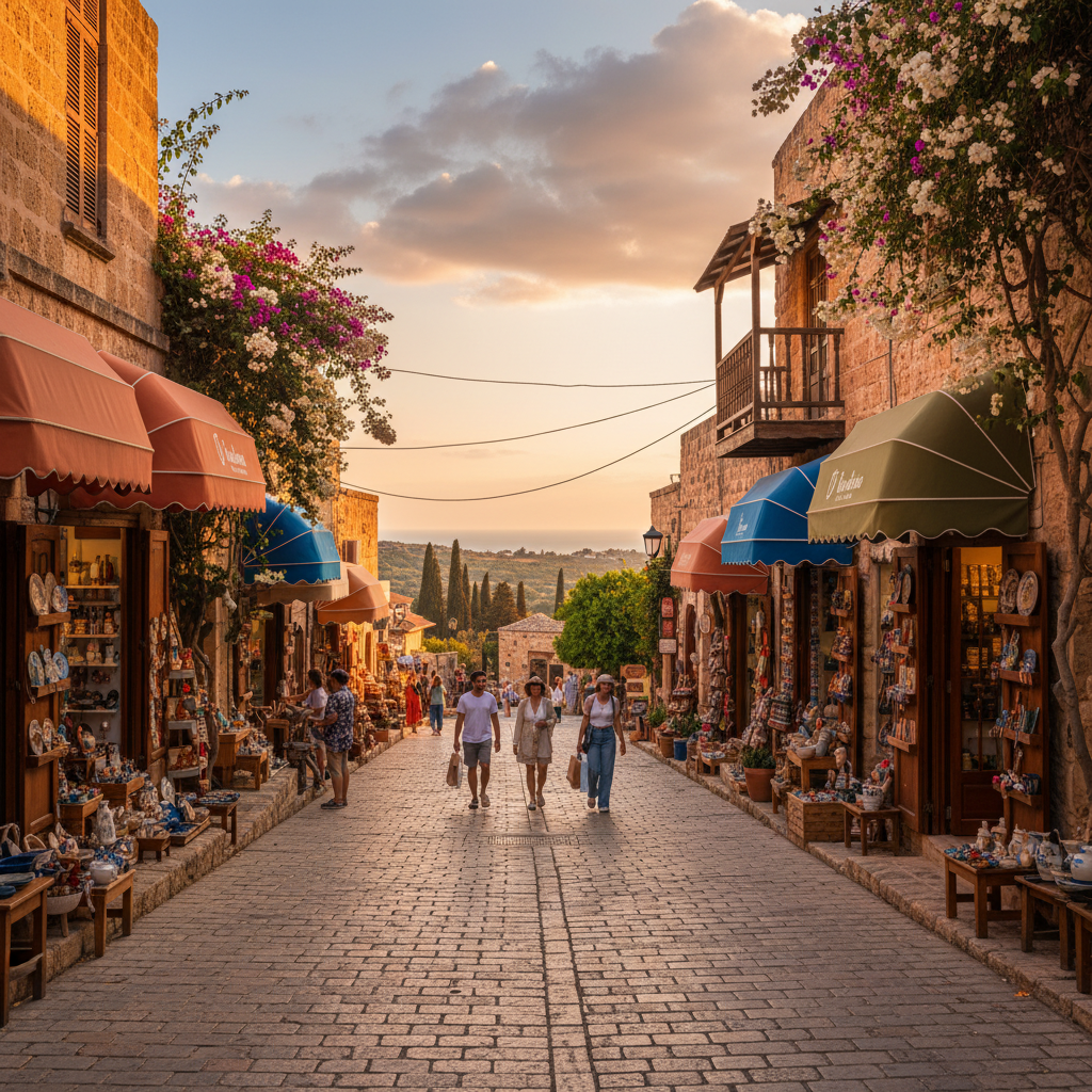 Boutique shops in Cyprus street horizontal