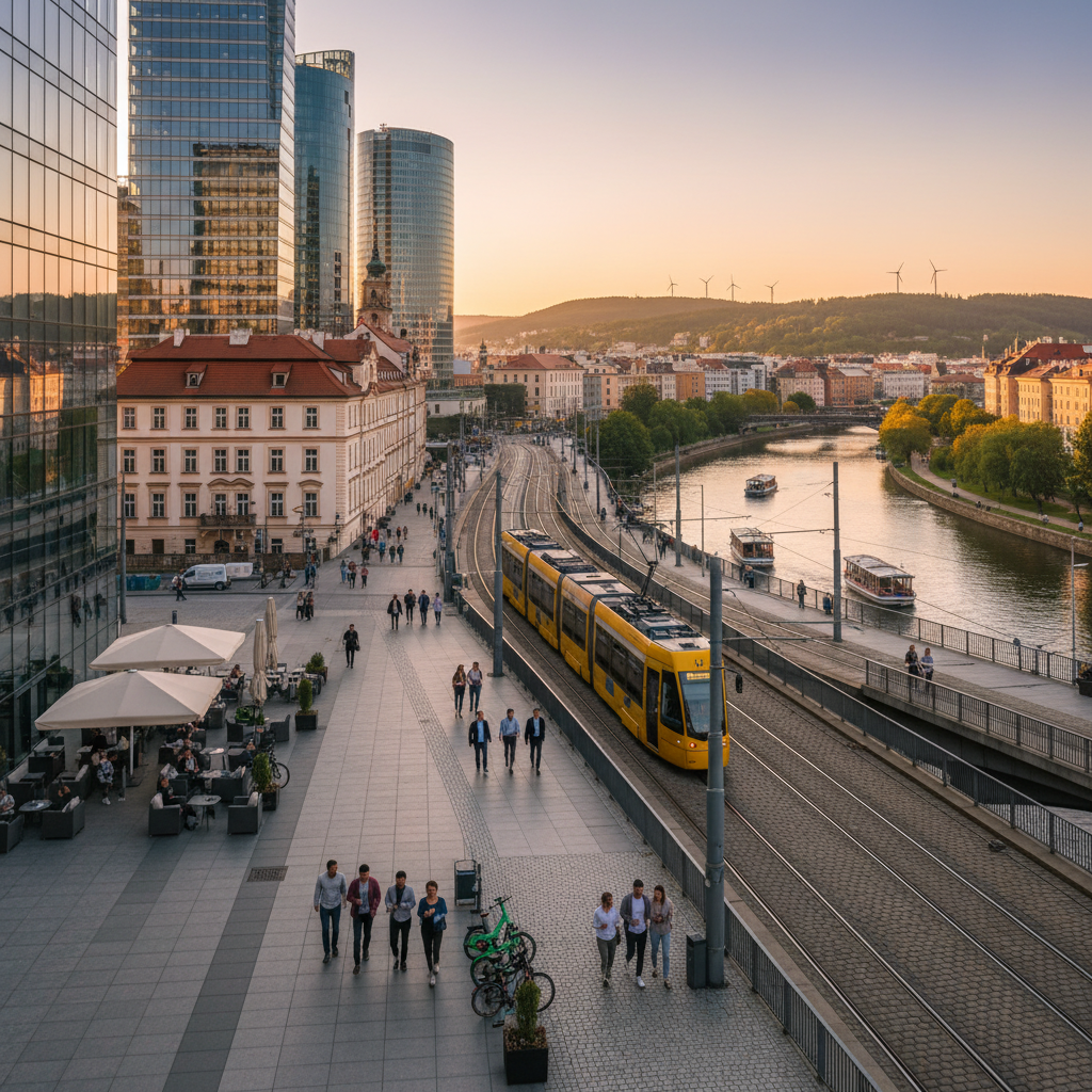Czechia economic activity hub with young professionals, horizontal