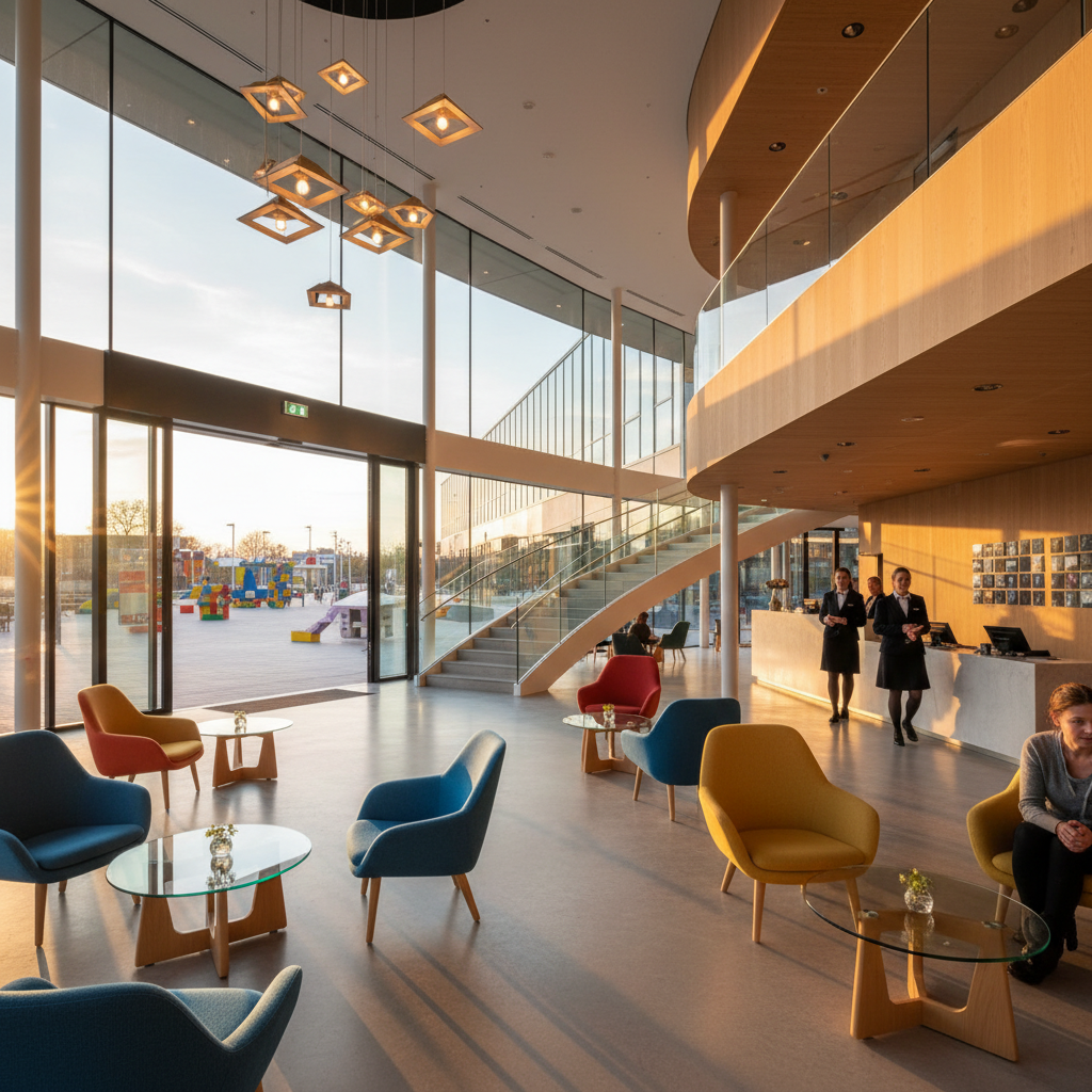 Modern hotel interior in Billund, Denmark, horizontal
