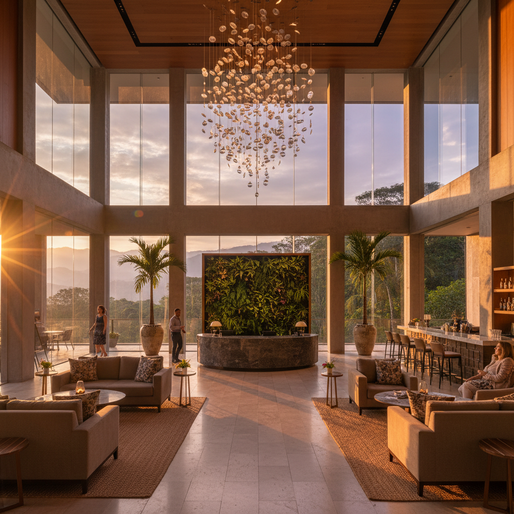 Modern hotel lobby Ecuador