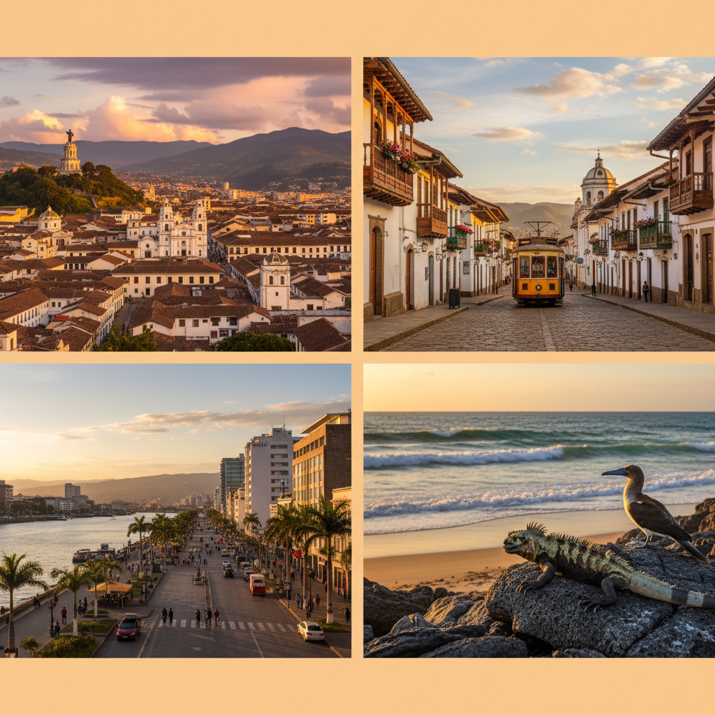 Quito Guayaquil Cuenca Galapagos Ecuador travel collage