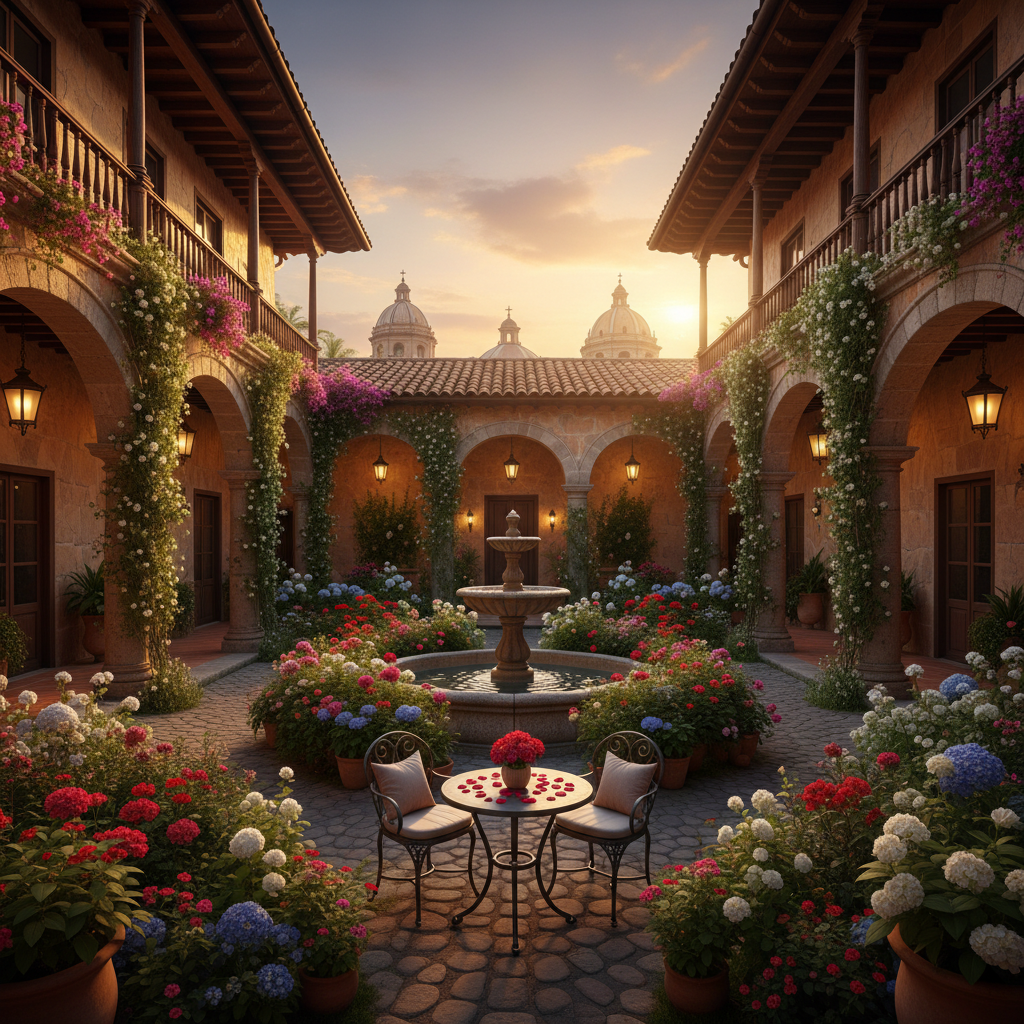 Cuenca colonial boutique hotel romantic courtyard flowers